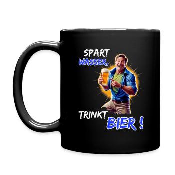 Save Water, Drink Beer!-Funny Party Outfit - Full Colour Mug - black - Left
