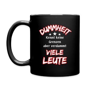 Stupidity knows no bounds ... Funny Saying - Full Colour Mug - black - Left