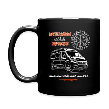 Camping van camping-car dicton avec boussole - Mug uni - noir - Gauche