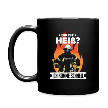 Dir Heiß Feuerwehr Männer Frauen Geschenk Schlauch - Tasse einfarbig - Schwarz - Links