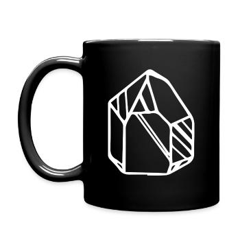 Edelstein Kristall kleines Motiv Geschenk Idee - Tasse einfarbig - Schwarz - Links