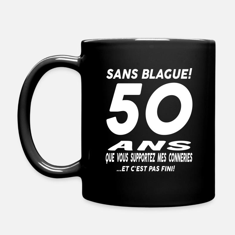50 ans / anniversaire 50 ans / cadeaux 50 ans - Mug uni - noir