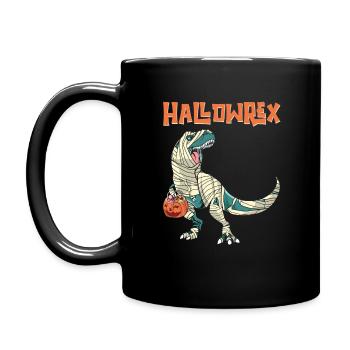 Tyrannosaurus Trex Halloween Gruseliges Hallowrex - Tasse einfarbig - Schwarz - Links