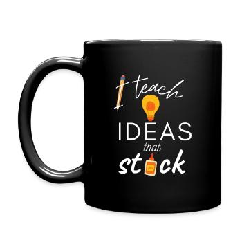 Teacher Design - I teach Ideas that stick - Full Colour Mug - black - Left