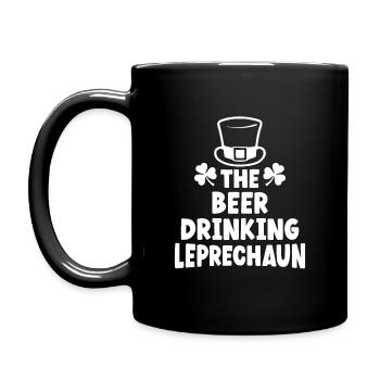 Der Bier trinkende Kobold - Tasse einfarbig - Schwarz - Links