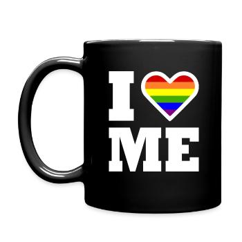 I love me - Tasse einfarbig - Schwarz - Links