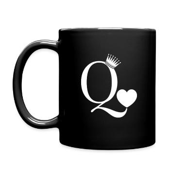 HERZ KÖNIGIN QUEEN LIEBE VALENTINSTAG GESCHENK - Tasse einfarbig - Schwarz - Links