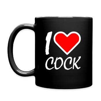 I love cock - Mug uni - noir - Gauche