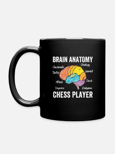 Échecs drôles - anatomie de cerveau d’un joueur d’échecs - Mug uni - noir