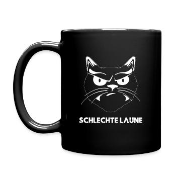 Ein Ausdruck der Rage in einem Katzenkopf - Tasse einfarbig - Schwarz - Links