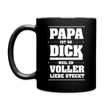 Liebevoller Papa - Tasse einfarbig - Schwarz - Links