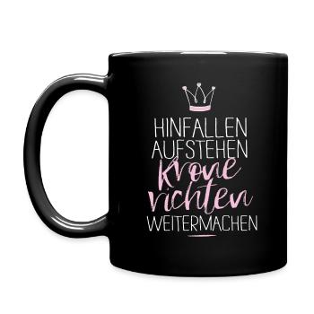 krone-richten.png - Tasse einfarbig - Schwarz - Links