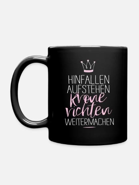 krone-richten.png - Tasse einfarbig - Schwarz