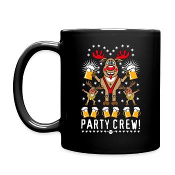 241 Hirsch Rudolph Rudi Bier Party Crew Dabbing - Tasse einfarbig - Schwarz - Links