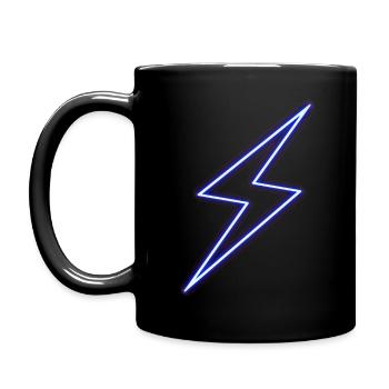 Neon Lightning Bolt - Full Colour Mug - black - Left