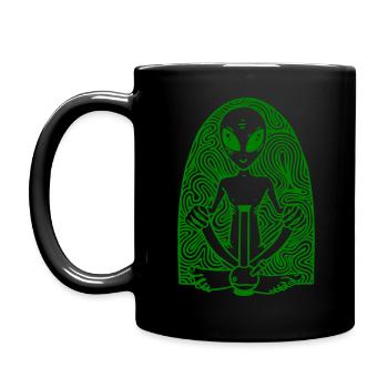 Alien 4:20 Hochleben - Tasse einfarbig - Schwarz - Links