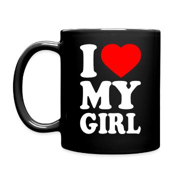 I love my girl - Tasse einfarbig - Schwarz - Links