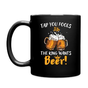 Robinets de bière vous imbéciles le roi veut de la bière - Mug uni - noir - Gauche