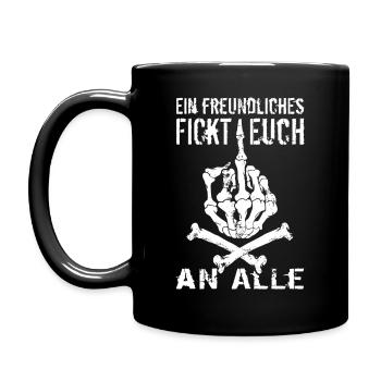 Ein freundliches fickt euch - German Version - Tasse einfarbig - Schwarz - Links