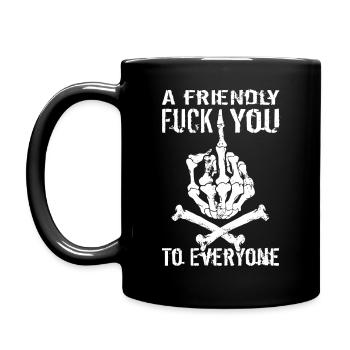 A friendly fuck you to everyone - German Version - Full Colour Mug - black - Left