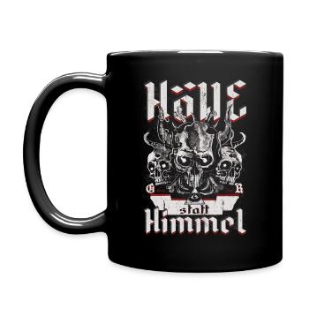 Hölle statt Himmel - Tasse einfarbig - Schwarz - Links