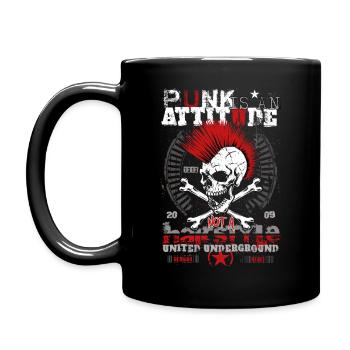 Le punk est une attitude, pas une coiffure - Mug uni - noir - Gauche