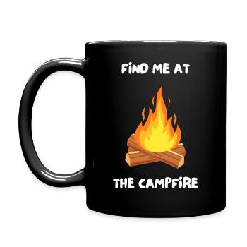 Find Me At The Campfire - Full Colour Mug - black - Left