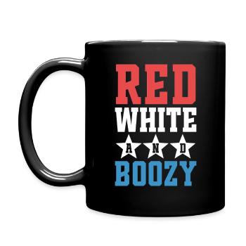 Rot, Weiß und Alkoholisch - Tasse einfarbig - Schwarz - Links