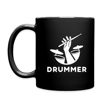 Drummer - Gift Idea for Drummers & Drummers - Full Colour Mug - black - Left