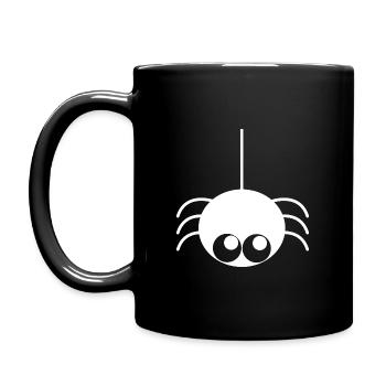 Tier Spinne Halloween Geschenk Idee weiss - Tasse einfarbig - Schwarz - Links