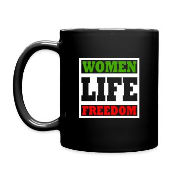 Women life freedom - Mug uni - noir - Gauche