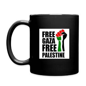 Free gaza Free palestine - Tasse einfarbig - Schwarz - Links