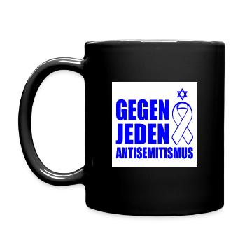 Gegen jeden antisemitismus - Tasse einfarbig - Schwarz - Links