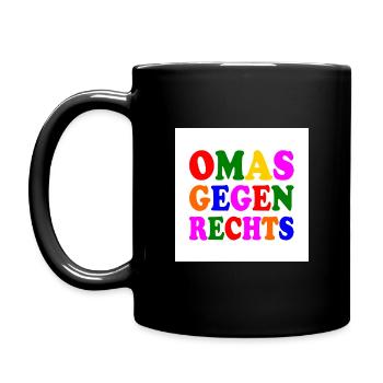 Omas gegen rechts - Tasse einfarbig - Schwarz - Links