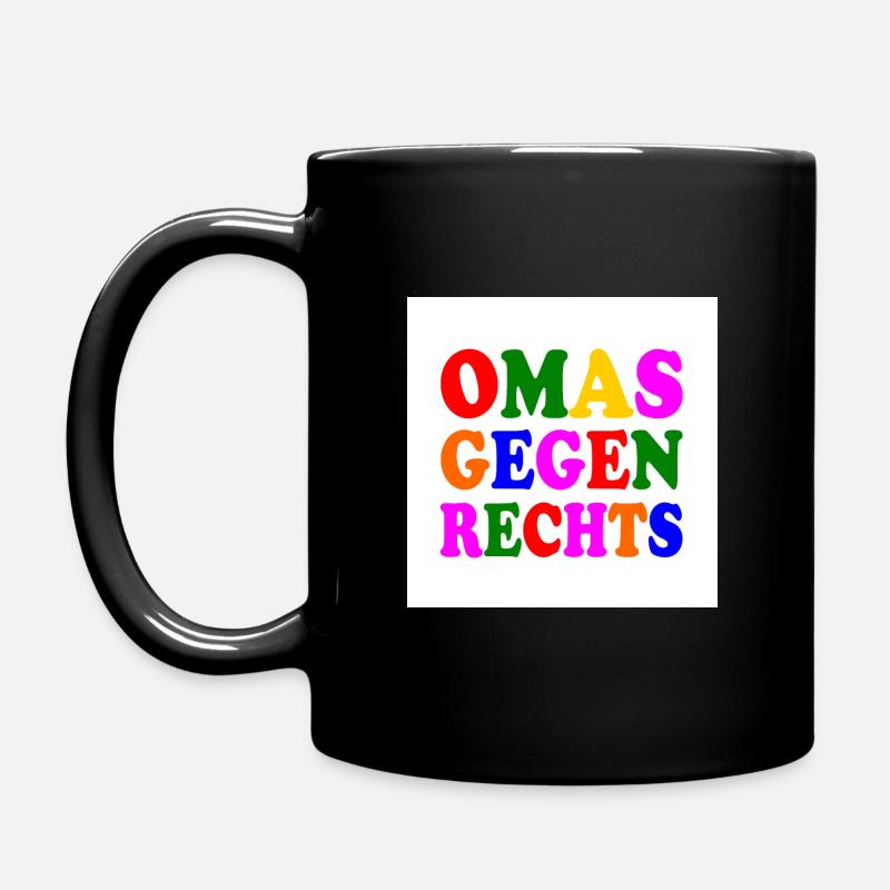 Omas gegen rechts - Tasse einfarbig - Schwarz
