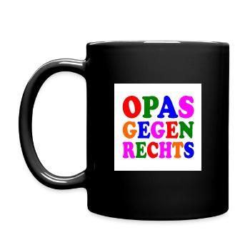 Opas gegen rechts - Tasse einfarbig - Schwarz - Links