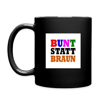 Bunt statt braun - Tasse einfarbig - Schwarz - Links