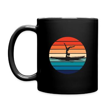 Stand Up Paddleboarding Yoga Damen - SUP Yoga - Tasse einfarbig - Schwarz - Links