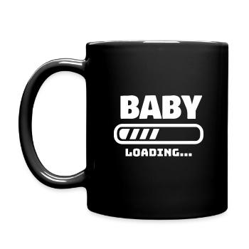 BABY LOADING SCHWANGER SCHWANGERSCHAFT GESCHENK - Tasse einfarbig - Schwarz - Links