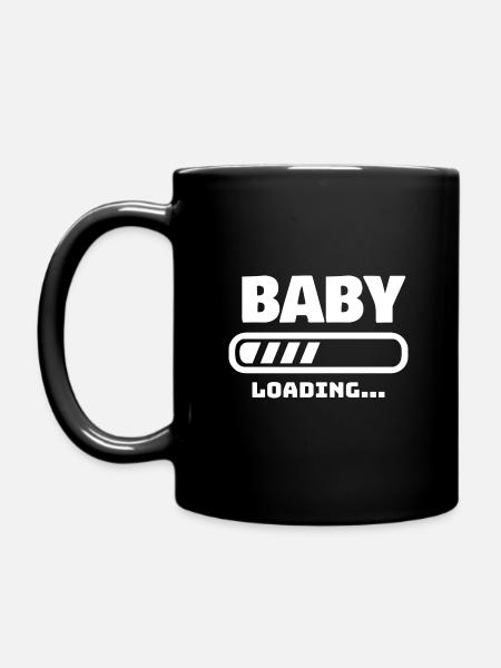 BABY LOADING SCHWANGER SCHWANGERSCHAFT GESCHENK - Tasse einfarbig - Schwarz