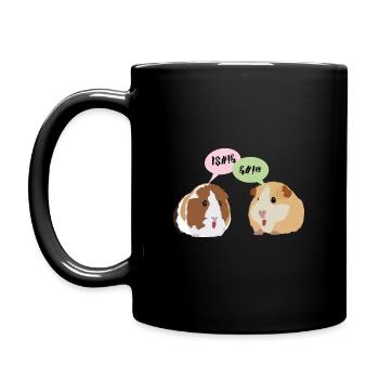 Guinea Pig I$HIG Wheek Meerschweinchen Sprache - Tasse einfarbig - Schwarz - Links