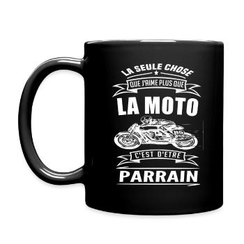 MOTO - PARRAIN QUI AIME LA MOTO - Mug uni - noir - Gauche
