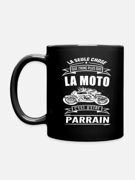 MOTO - PARRAIN QUI AIME LA MOTO - Mug uni - noir
