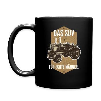 Landmaschine Landwirt SUV Retro Traktoren - Tasse einfarbig - Schwarz - Links