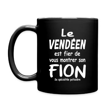 Le vendéen est fier de montrer son fion - Mug uni - noir - Gauche