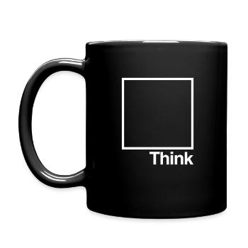 Über den Tellerrand schauen - Tasse einfarbig - Schwarz - Links