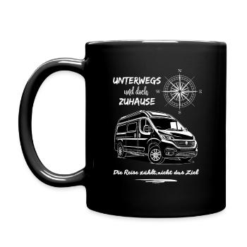 Camping van camping-car dicton avec boussole - Mug uni - noir - Gauche