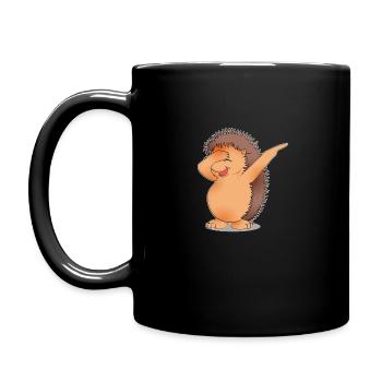 Dabbing Igel Tanz lustiges Geschenk Weihnachten - Tasse einfarbig - Schwarz - Links