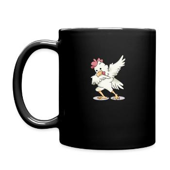 Dabbing chicken rooster cock dance funny gift - Full Colour Mug - black - Left
