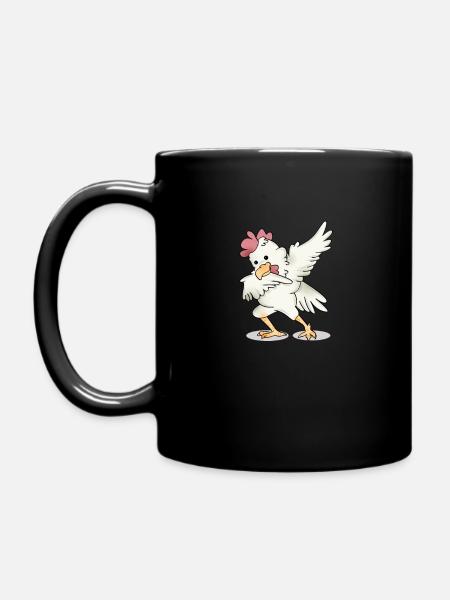 Dabbing chicken rooster cock dance funny gift - Full Colour Mug - black